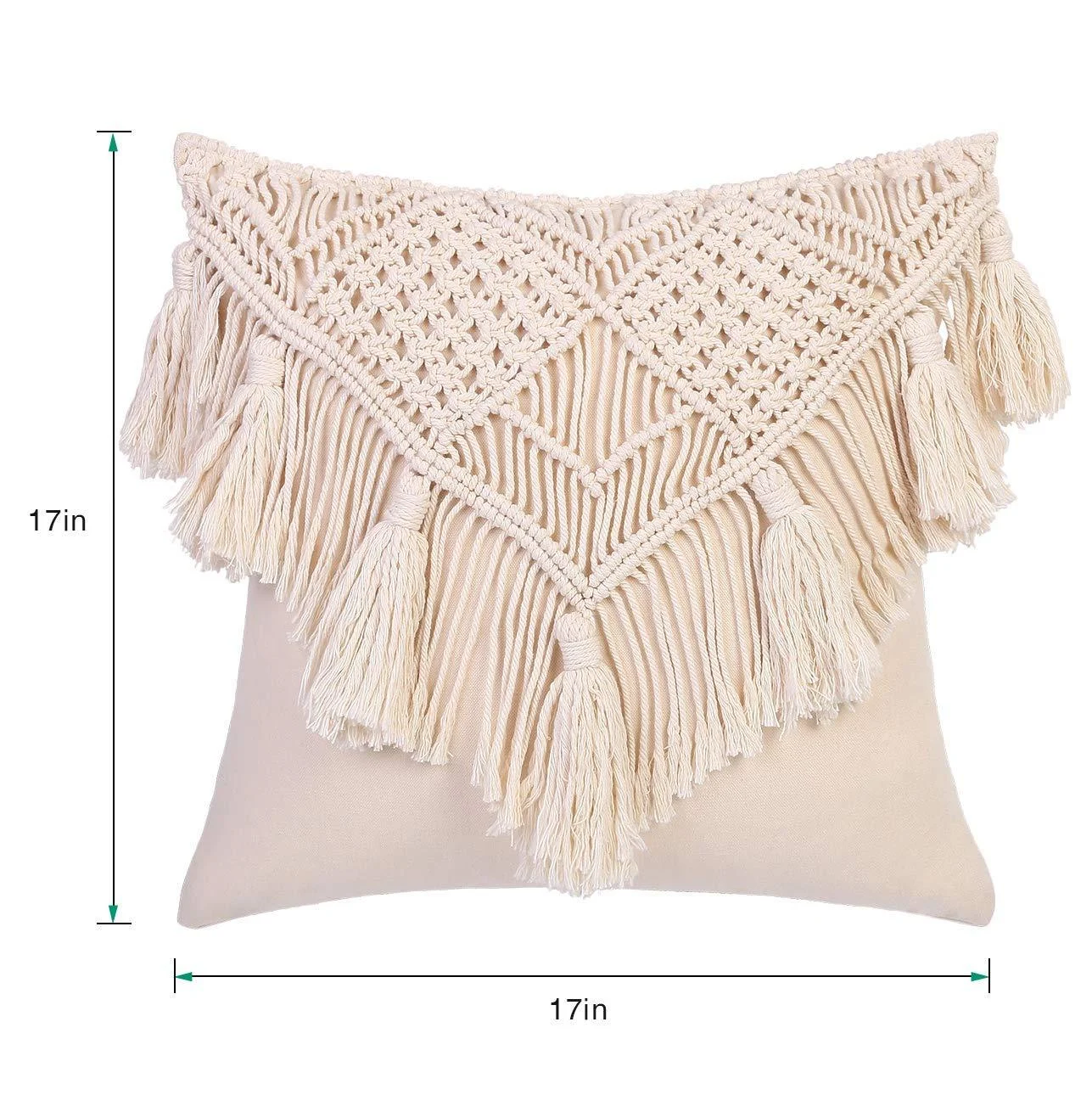 Homeko Boho Macrame Throw Pillow Covers Set of 2 -