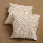 Homeko Boho Macrame Throw Pillow Covers Set of 2
