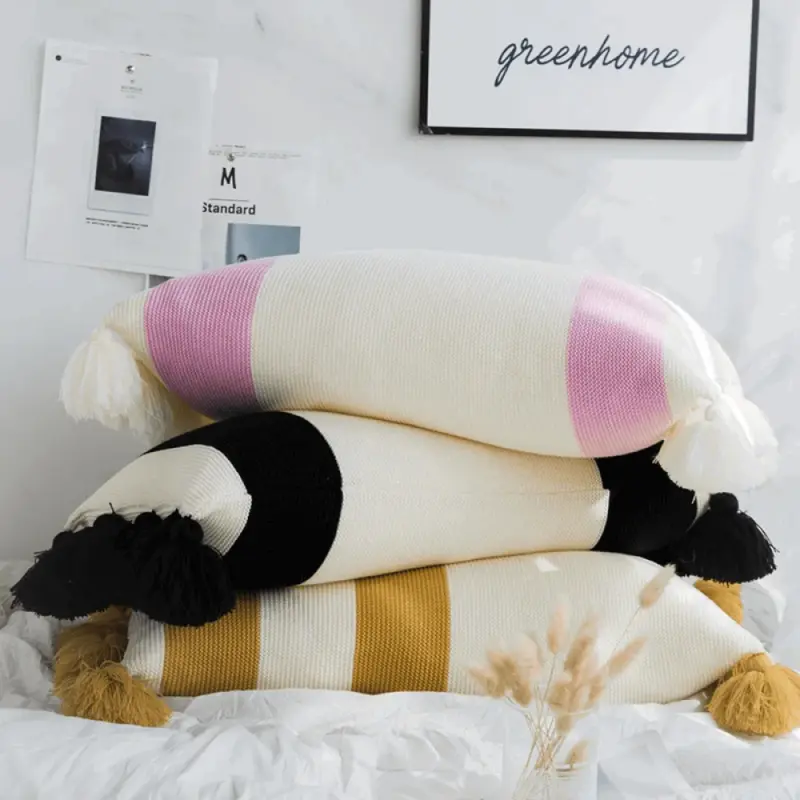 Homeko Bold Stripe Knitted Pillow Cover