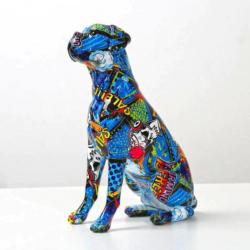 Homeko Boxer Nordic Painted Statue -