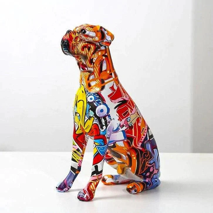 Homeko Boxer Nordic Painted Statue -