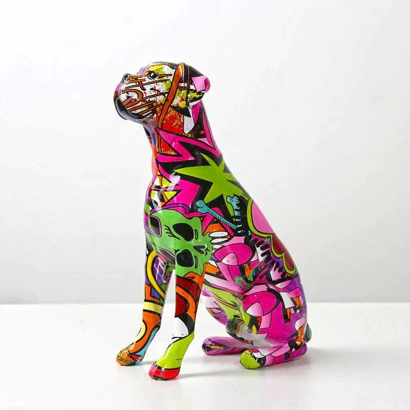 Homeko Boxer Nordic Painted Statue -