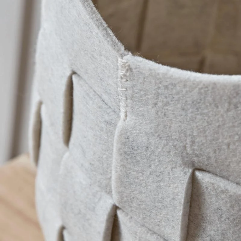 Homeko Braided Felt Storage Baskets with Wood Handles -