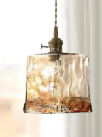 Homeko Brass Amber Glass Pendant Light