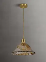 Homeko Brass Amber Glass Pendant Light