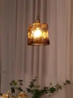 Homeko Brass Amber Glass Pendant Light