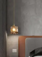 Homeko Brass Amber Glass Pendant Light