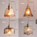 Homeko Brass Amber Glass Pendant Light