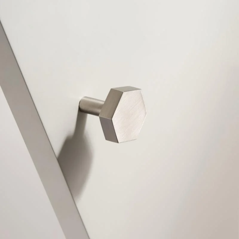 Homeko Brass Modern Brushed Nickel Hexagon Wall Hooks -