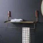 Homeko Brass Wall Mounted Shelf Storage Rack