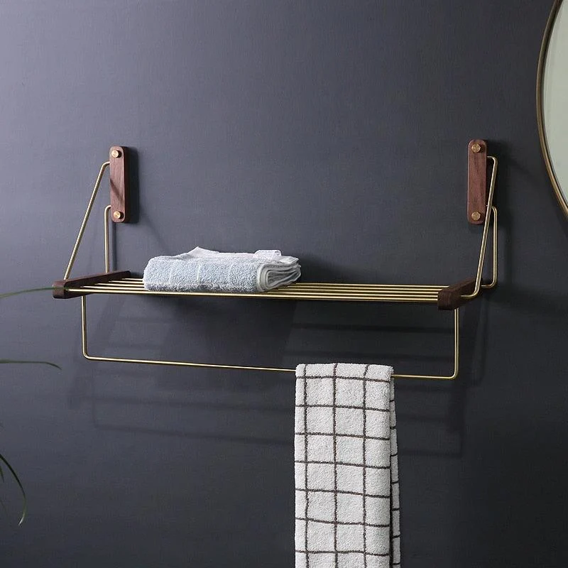 Homeko Brass Wall-Mounted Shelf Storage Rack -