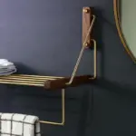 Homeko Brass Wall Mounted Shelf Storage Rack