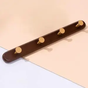 Homeko Brown Wall Mounted Coat Rack with Hooks