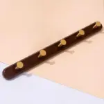 Homeko Brown Wall Mounted Coat Rack with Hooks