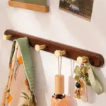Homeko Brown Wall Mounted Coat Rack with Hooks