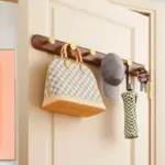 Homeko Brown Wall Mounted Coat Rack with Hooks