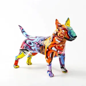 Homeko Bull Terrier Nordic Painted Statue