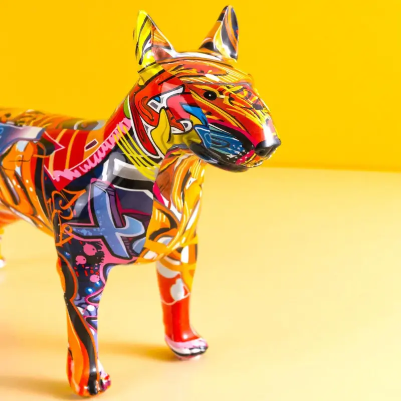 Homeko Bull Terrier Nordic Painted Statue