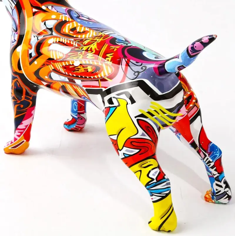 Homeko Bull Terrier Nordic Painted Statue
