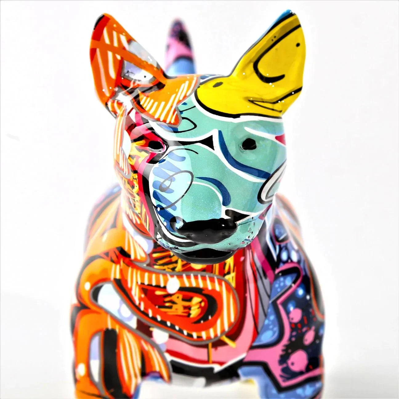 Homeko Bull Terrier Nordic Painted Statue -