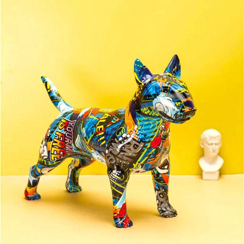 Homeko Bull Terrier Nordic Painted Statue -