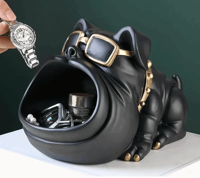 Homeko Bulldog Sculpture Storage Bin