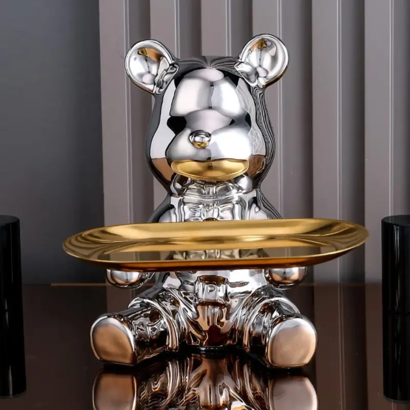 Homeko Bulldog Sculpture Table Tray and Piggy Bank
