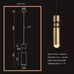 Homeko Bullet Droplight Long Tube Pendant Lamp