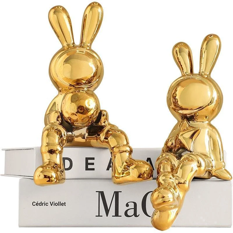 Homeko Bunny Love Statue Shelf Decor -