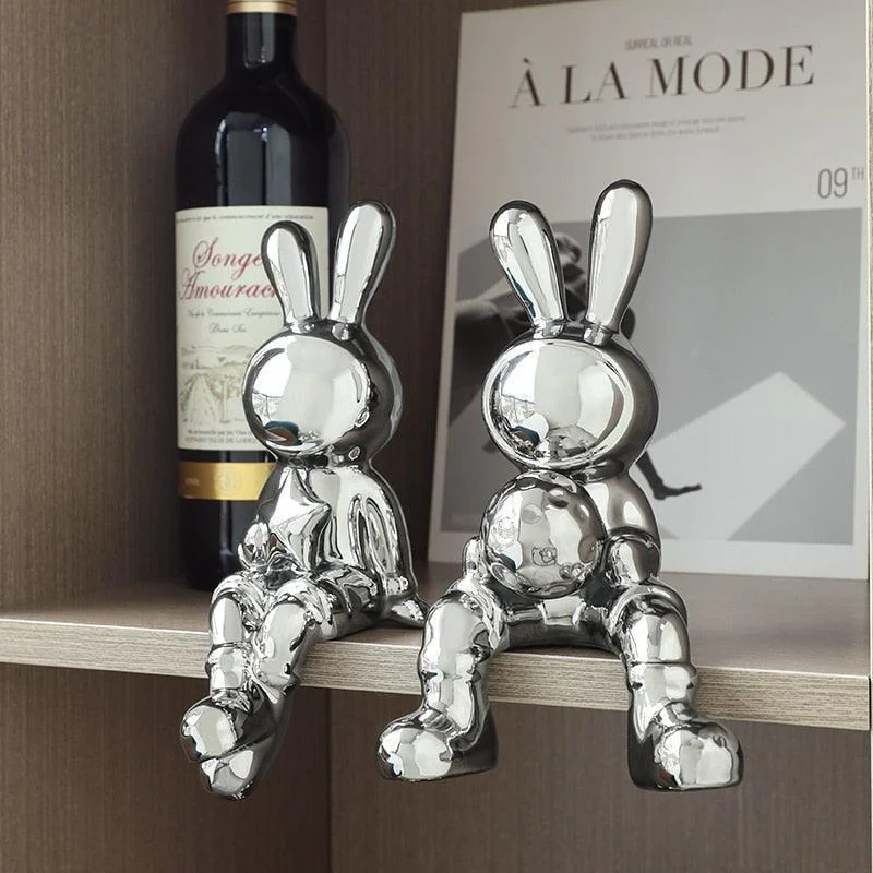 Homeko Bunny Love Statue Shelf Decor -