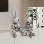 Homeko Bunny Love Statue Shelf Decor