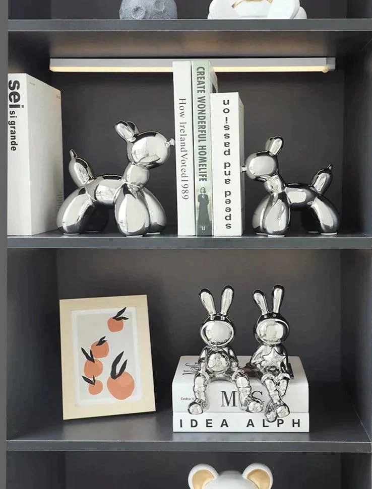 Homeko Bunny Love Statue Shelf Decor -