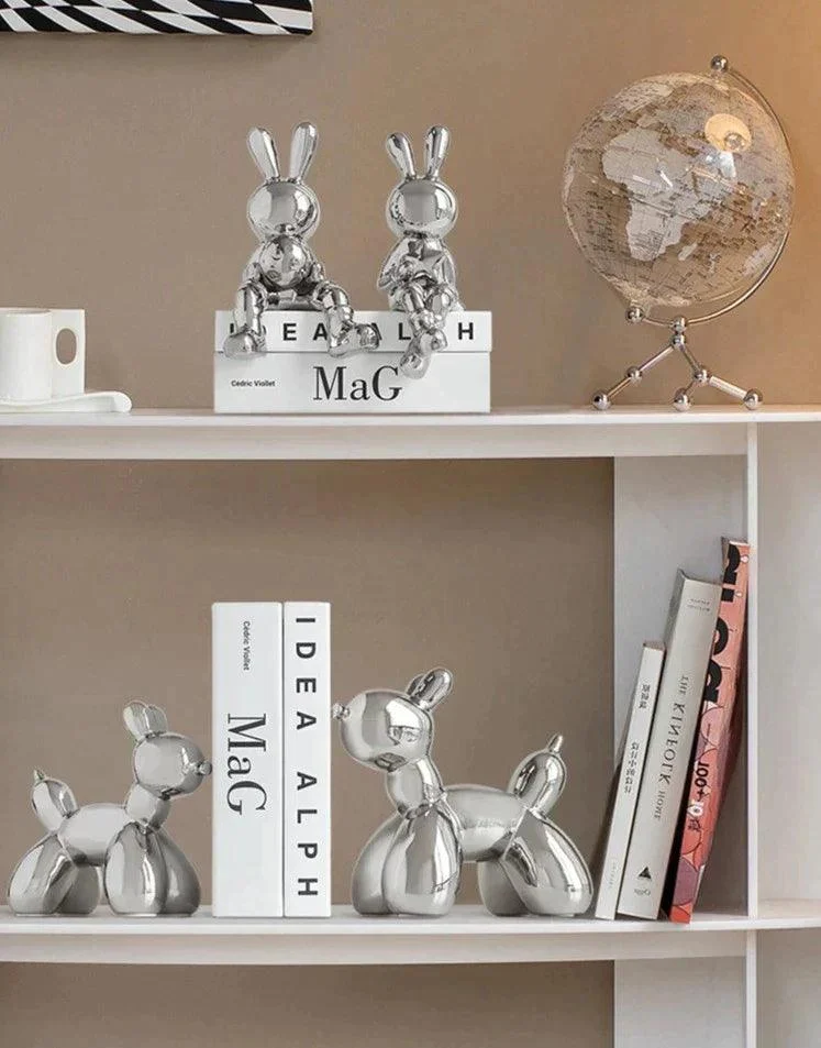 Homeko Bunny Love Statue Shelf Decor -