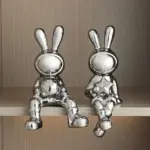 Homeko Bunny Love Statue Shelf Decor