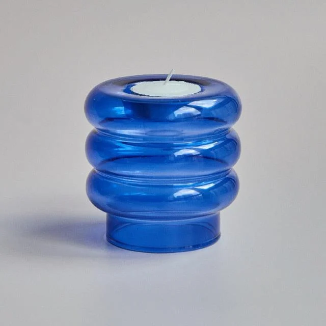 Homeko Centerpiece Glass Taper Candlestick and Tealight Candle Holders -