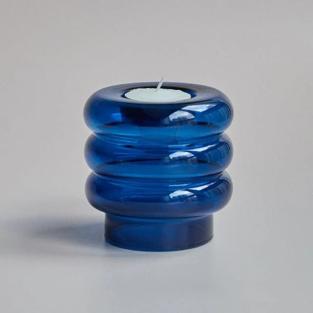 Homeko Centerpiece Glass Taper Candlestick and Tealight Candle Holders -