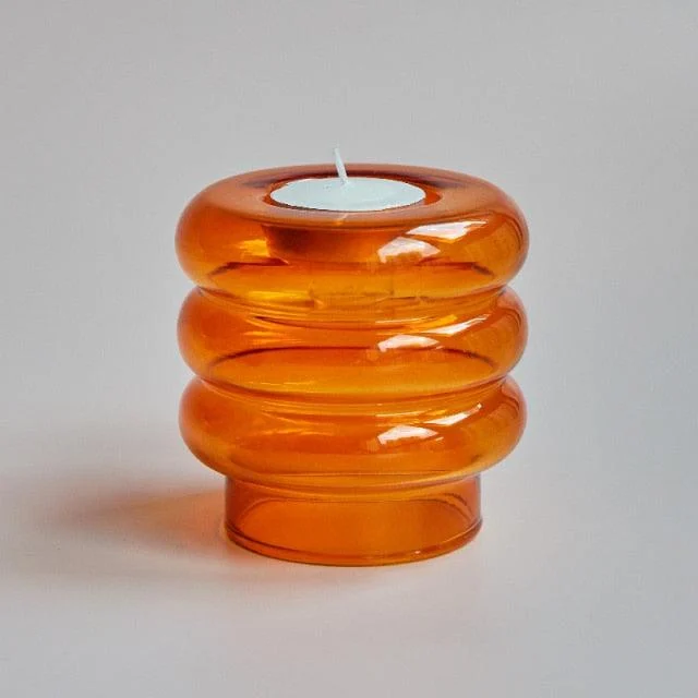 Homeko Centerpiece Glass Taper Candlestick and Tealight Candle Holders -