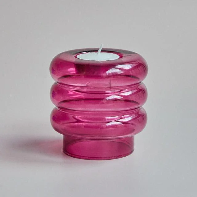 Homeko Centerpiece Glass Taper Candlestick and Tealight Candle Holders -
