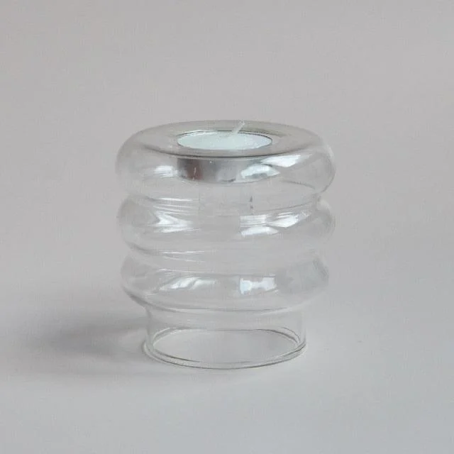 Homeko Centerpiece Glass Taper Candlestick and Tealight Candle Holders -