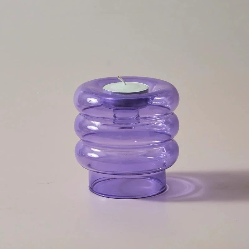 Homeko Centerpiece Glass Taper Candlestick and Tealight Candle Holders -