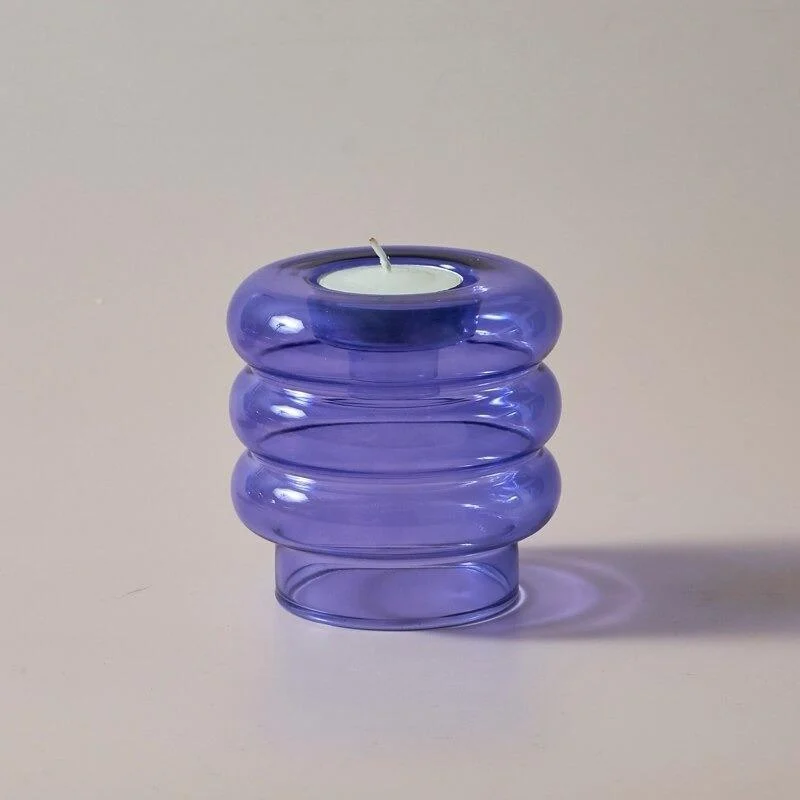 Homeko Centerpiece Glass Taper Candlestick and Tealight Candle Holders -