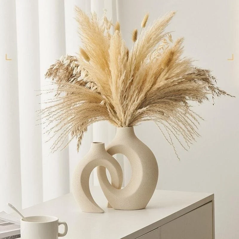 Homeko Ceramic Modular Abstract Pampas Grass Vase -