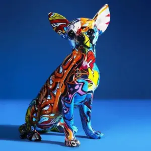 Homeko Chihuahua Graffiti Painted Statue