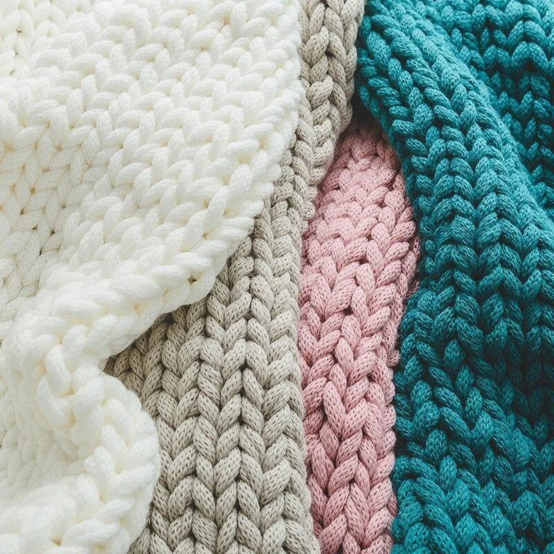 Homeko Chunky Hand Knitted Blanket -