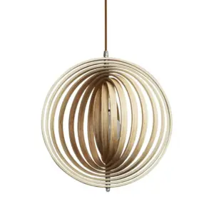 Homeko Circular Moon Wood Pendant Light