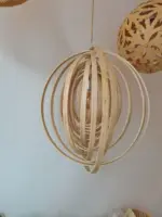 Homeko Circular Moon Wood Pendant Light