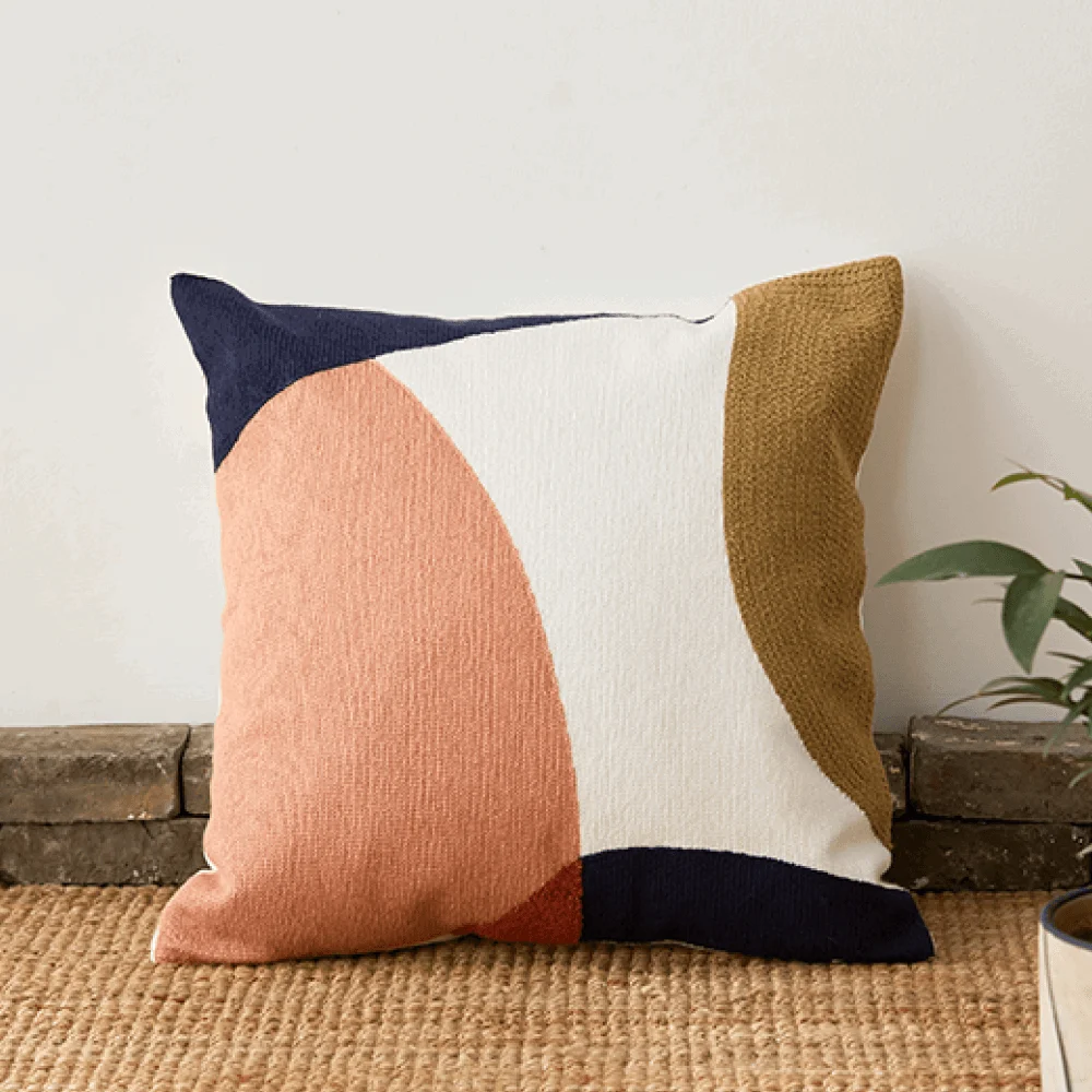 Homeko Color Block Abstract Pillow Cover -