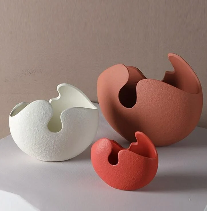 Homeko Color Cracked Egg Vases -