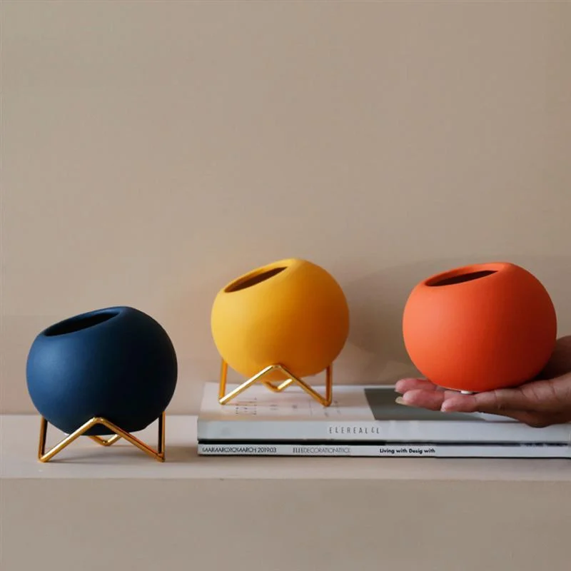 Homeko Colors Ceramic Planter Pots with Stand -