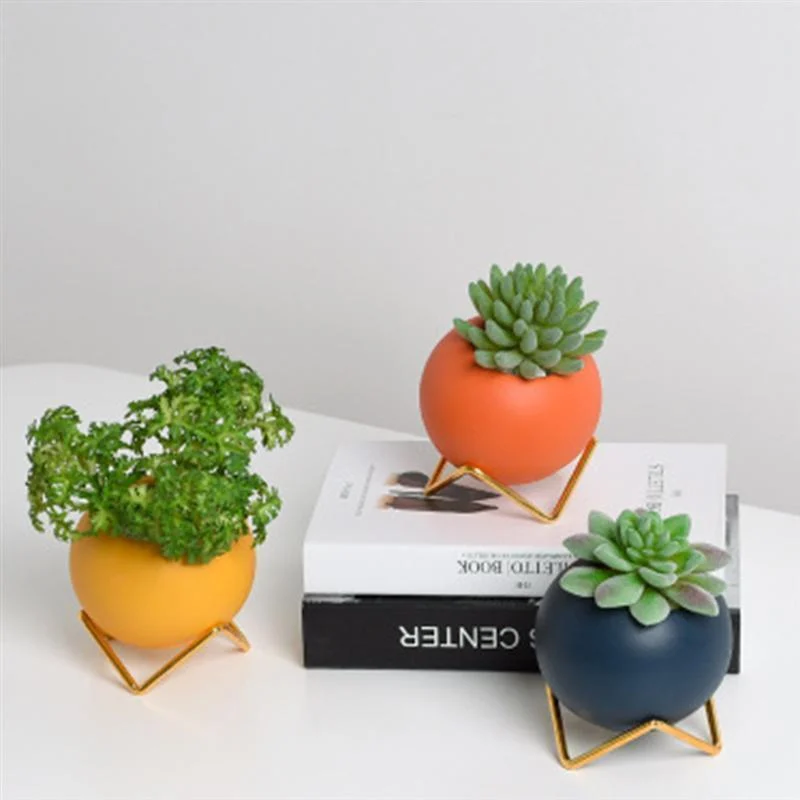 Homeko Colors Ceramic Planter Pots with Stand -
